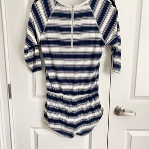 Blue and White Romper